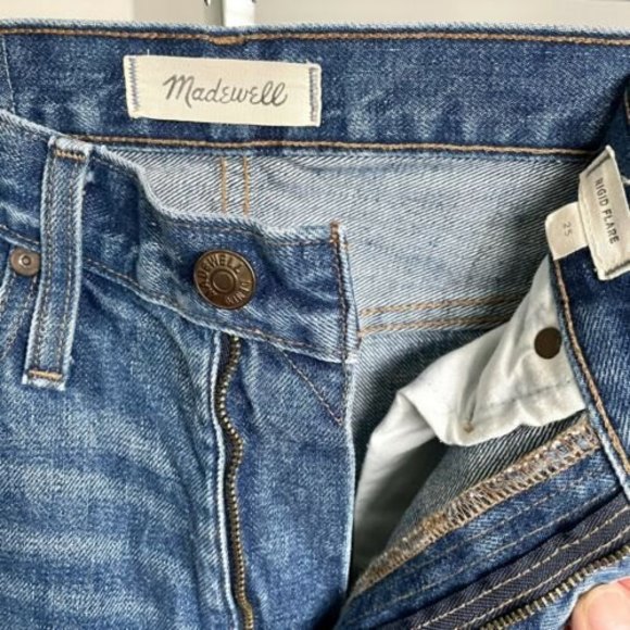 Madewell Women’s High-rise Rigid Flare Distressed Ripped Jeans 25 - Picture 4 of 12